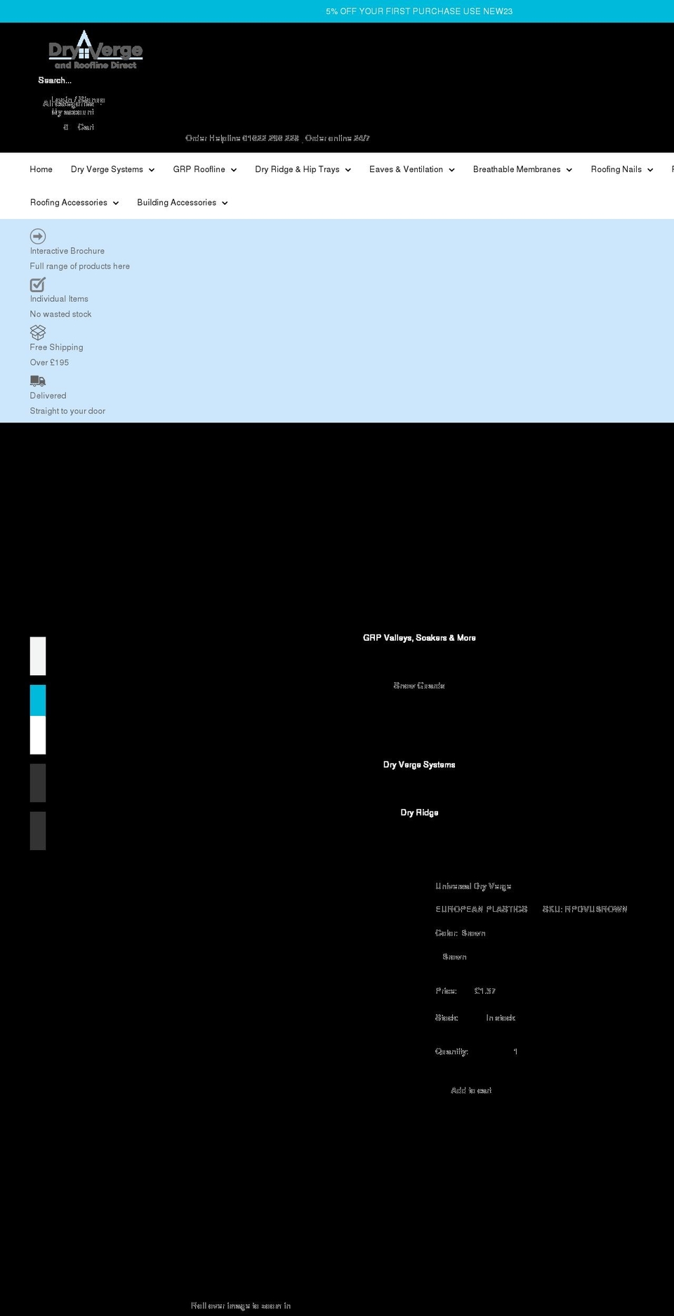 dryvergeandrooflinedirect.co.uk shopify website screenshot