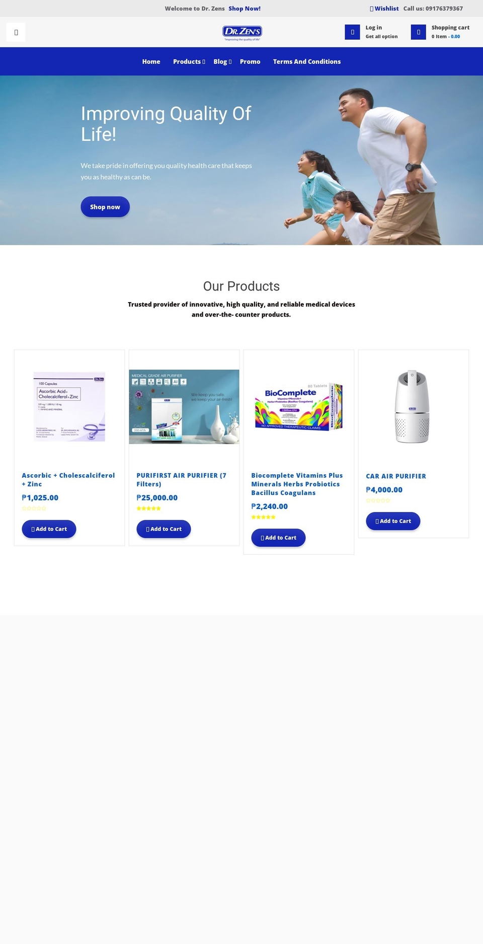 drzens.com shopify website screenshot