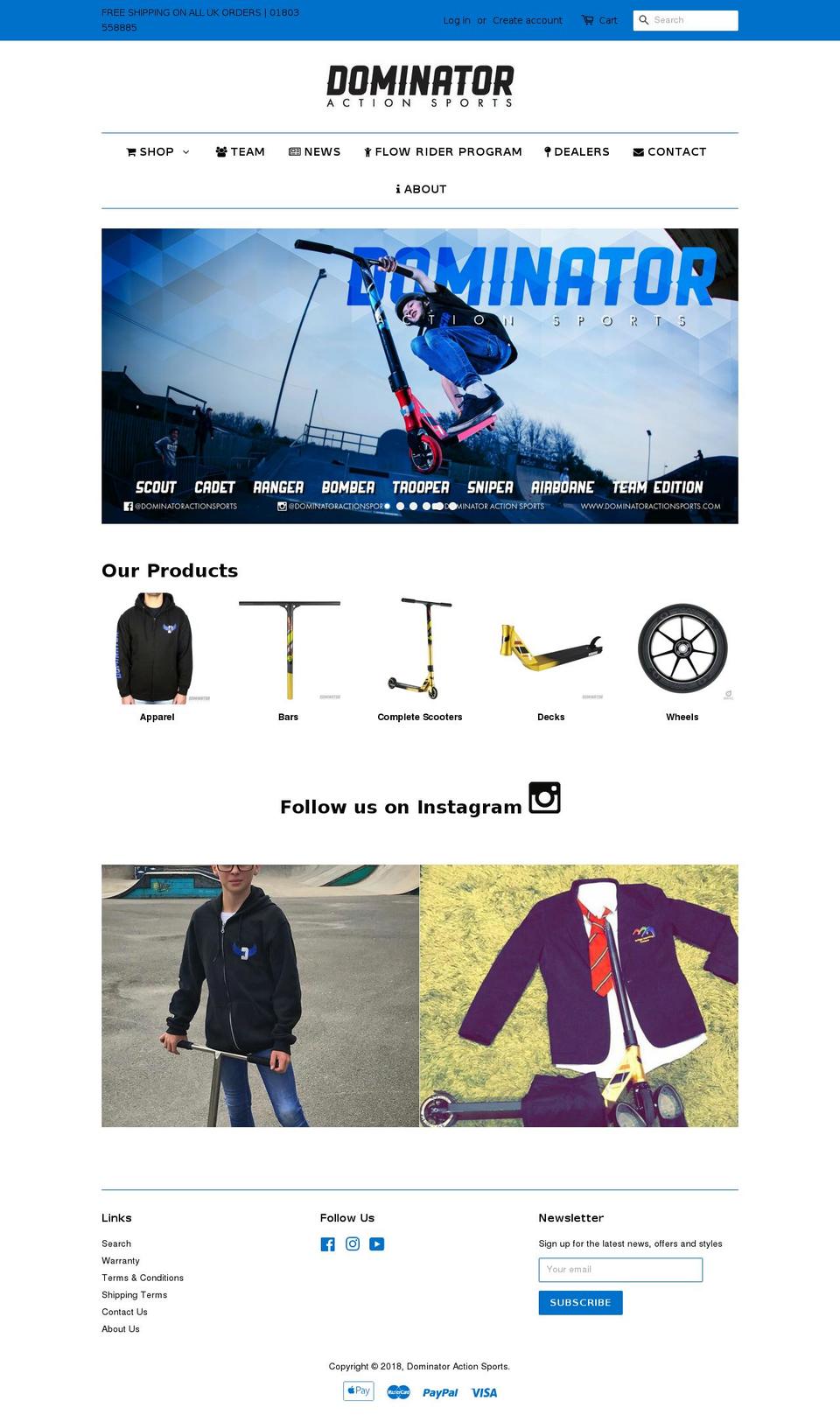 dsascooters.com — Shopify storefront screenshot