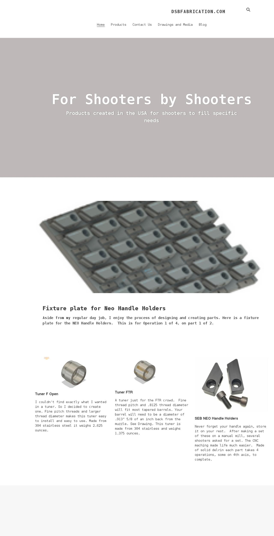 dsbfabrication.com shopify website screenshot