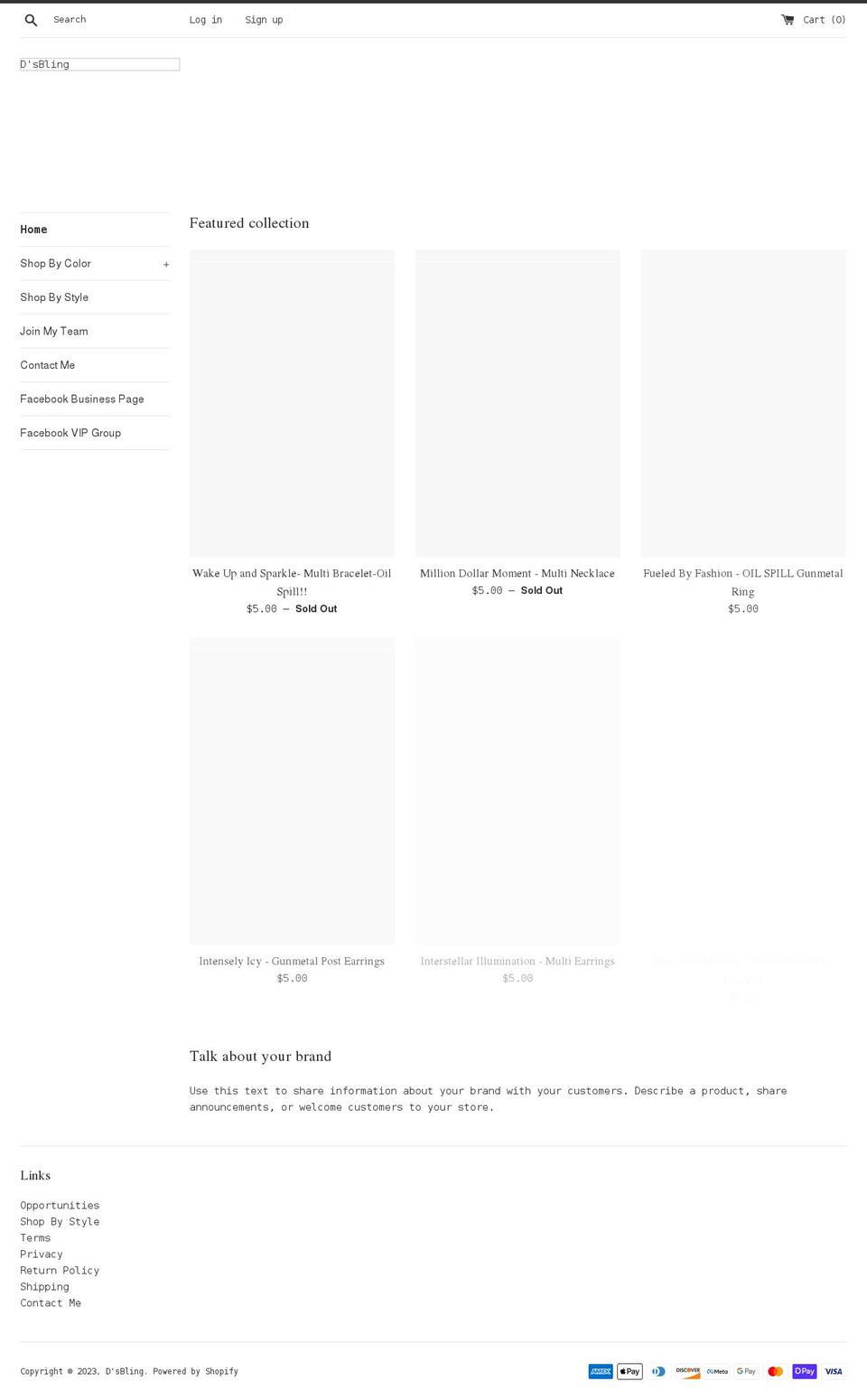 dsbling.com shopify website screenshot