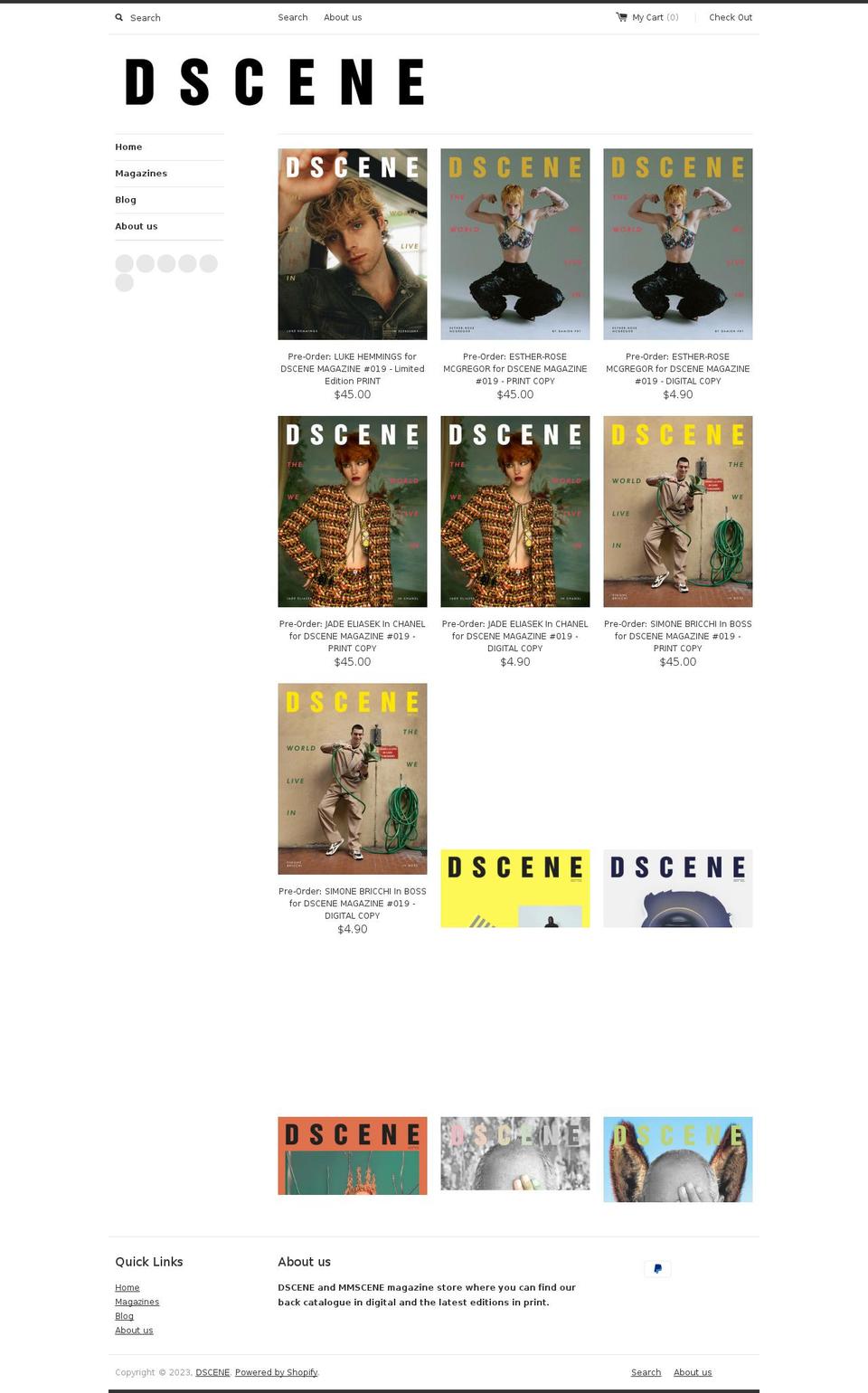 dscene.myshopify.com shopify website screenshot