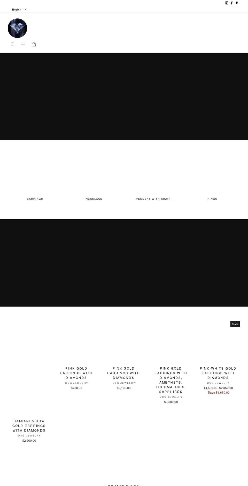 dsgjewelry.com shopify website screenshot