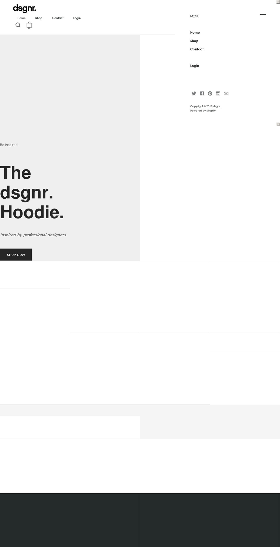 dsgnrgear.com shopify website screenshot