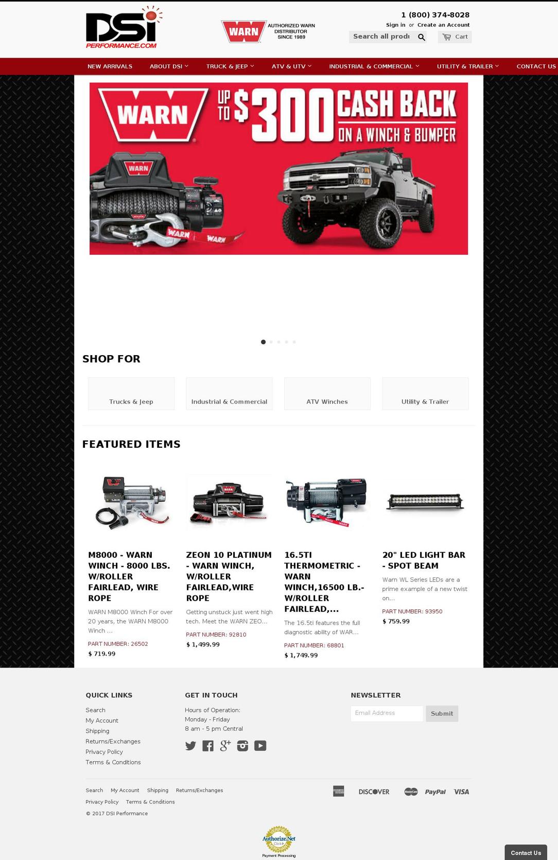 dsiperformance.com shopify website screenshot