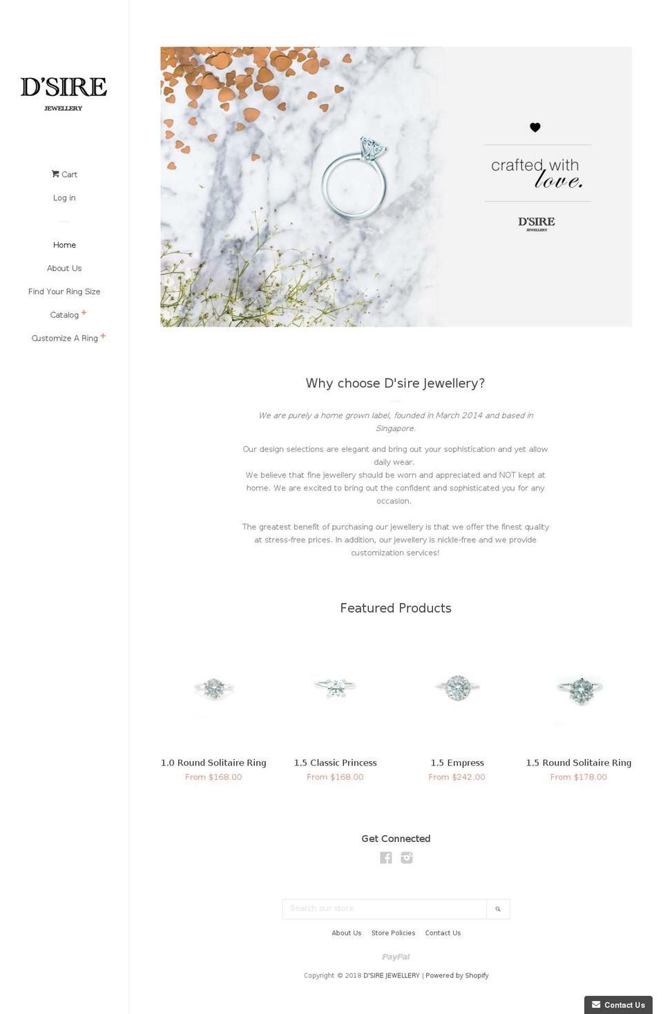 dsirejewellery.com — Shopify storefront screenshot