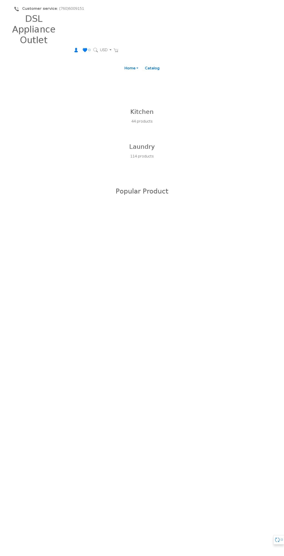 dslappliances.com shopify website screenshot