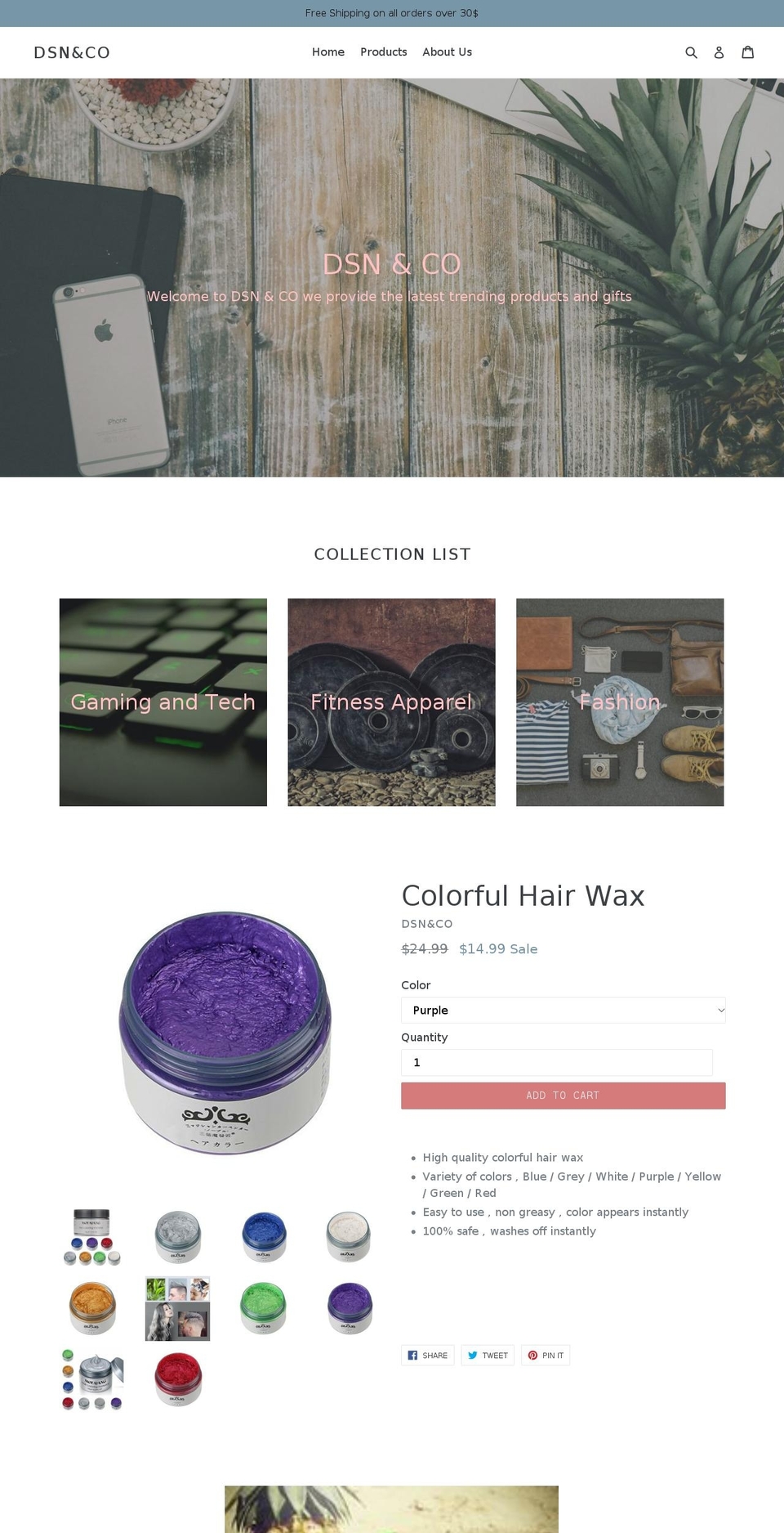 dsn-co.com — Shopify storefront screenshot