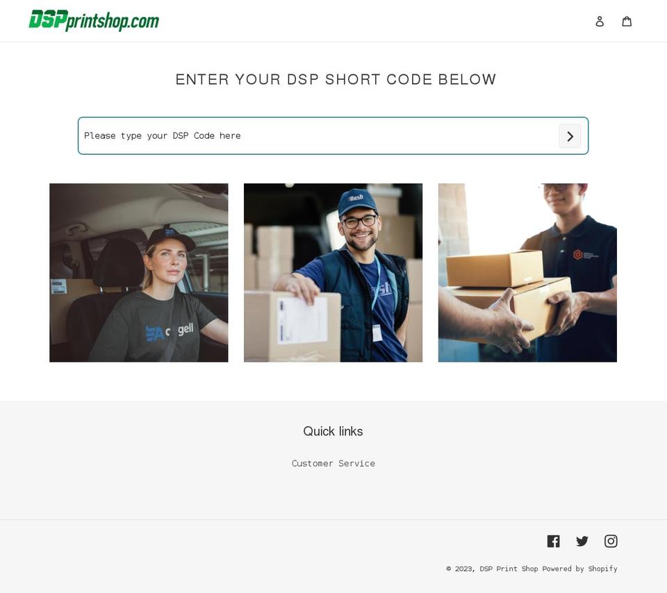 dspprintshop.com shopify website screenshot