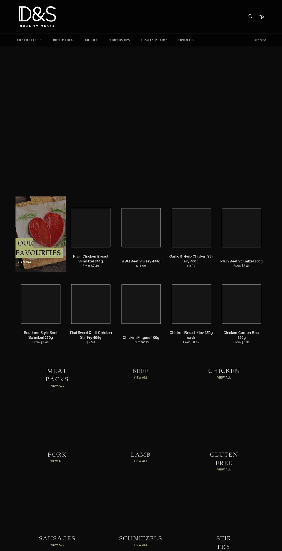 dsqualitymeats.com shopify website screenshot