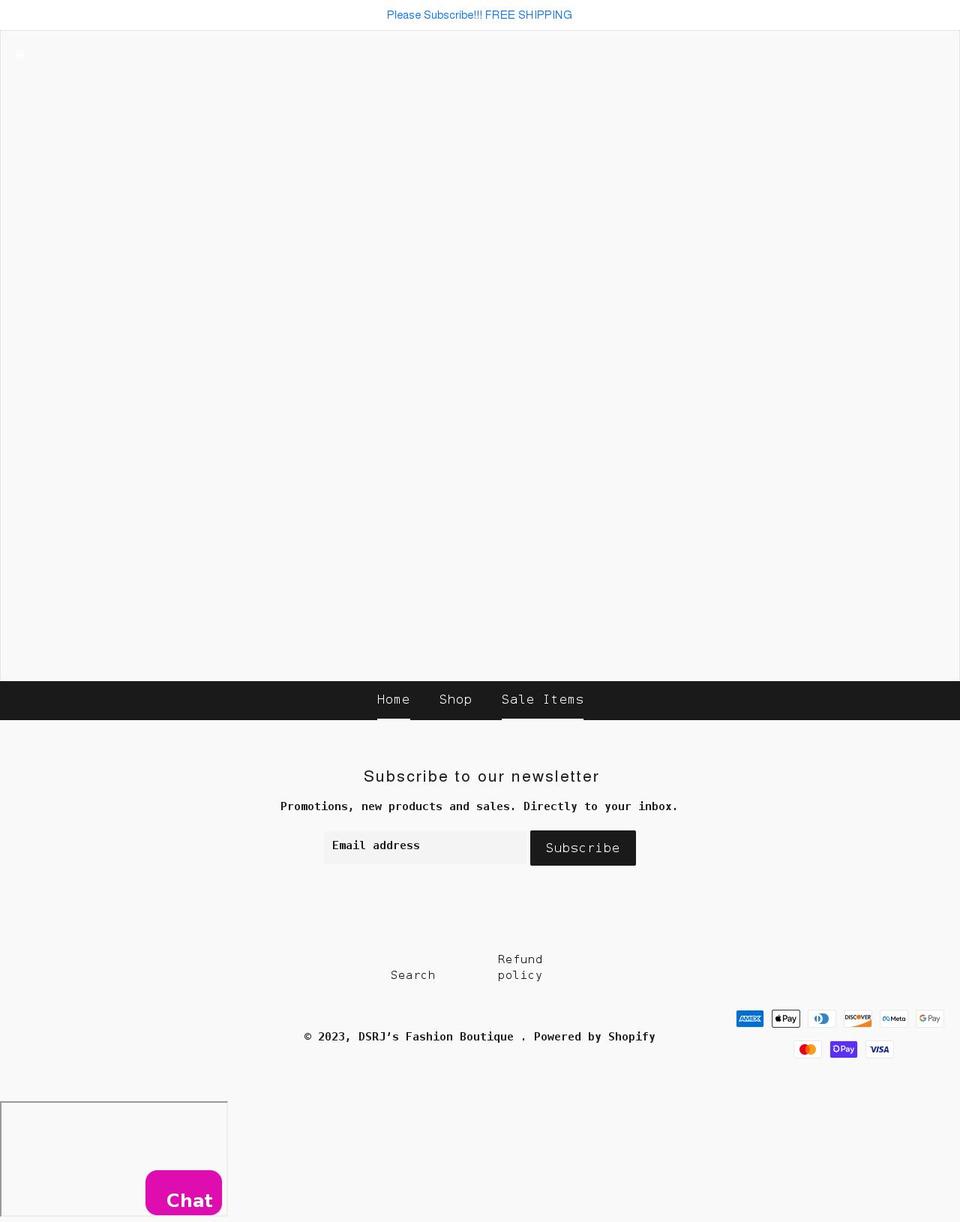 dsrjs-fashionboutique.com shopify website screenshot