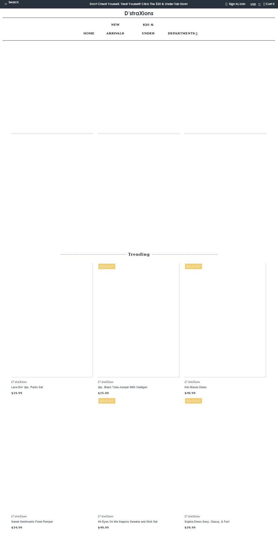 dstraxions.com shopify website screenshot