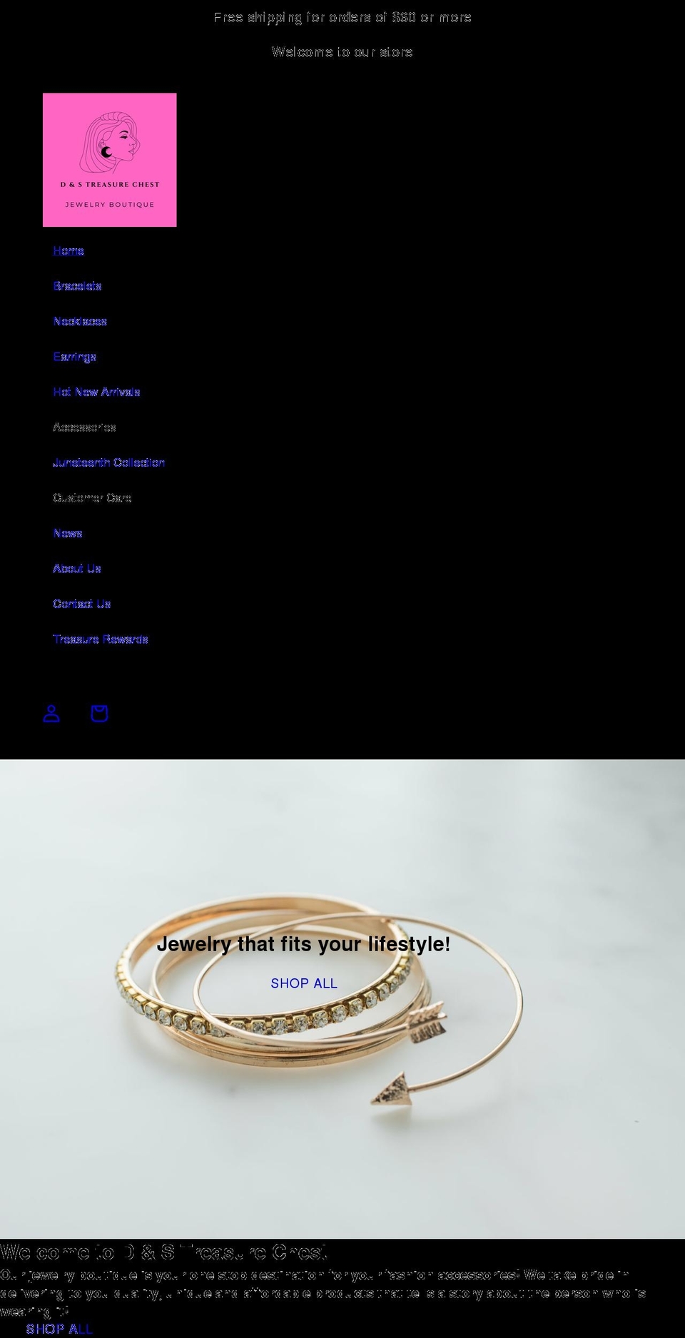 dstreasurechest.com shopify website screenshot
