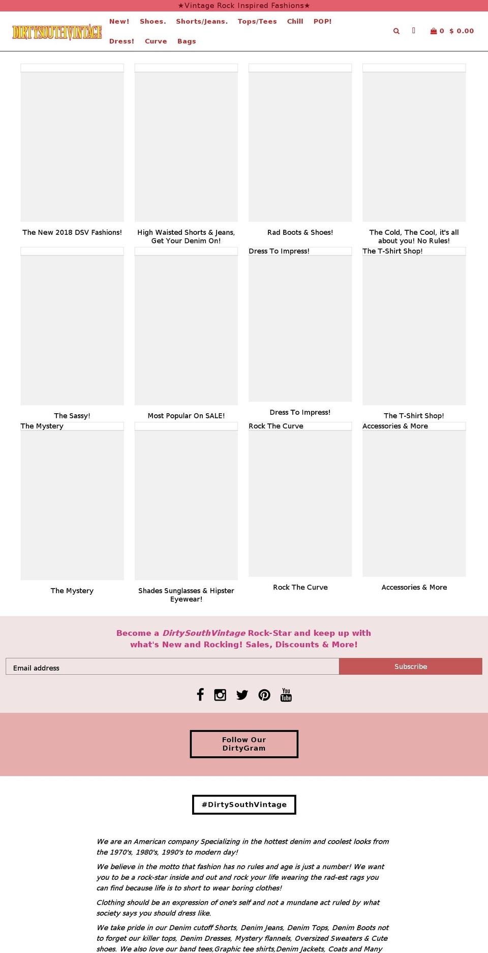dsvrocks.com shopify website screenshot