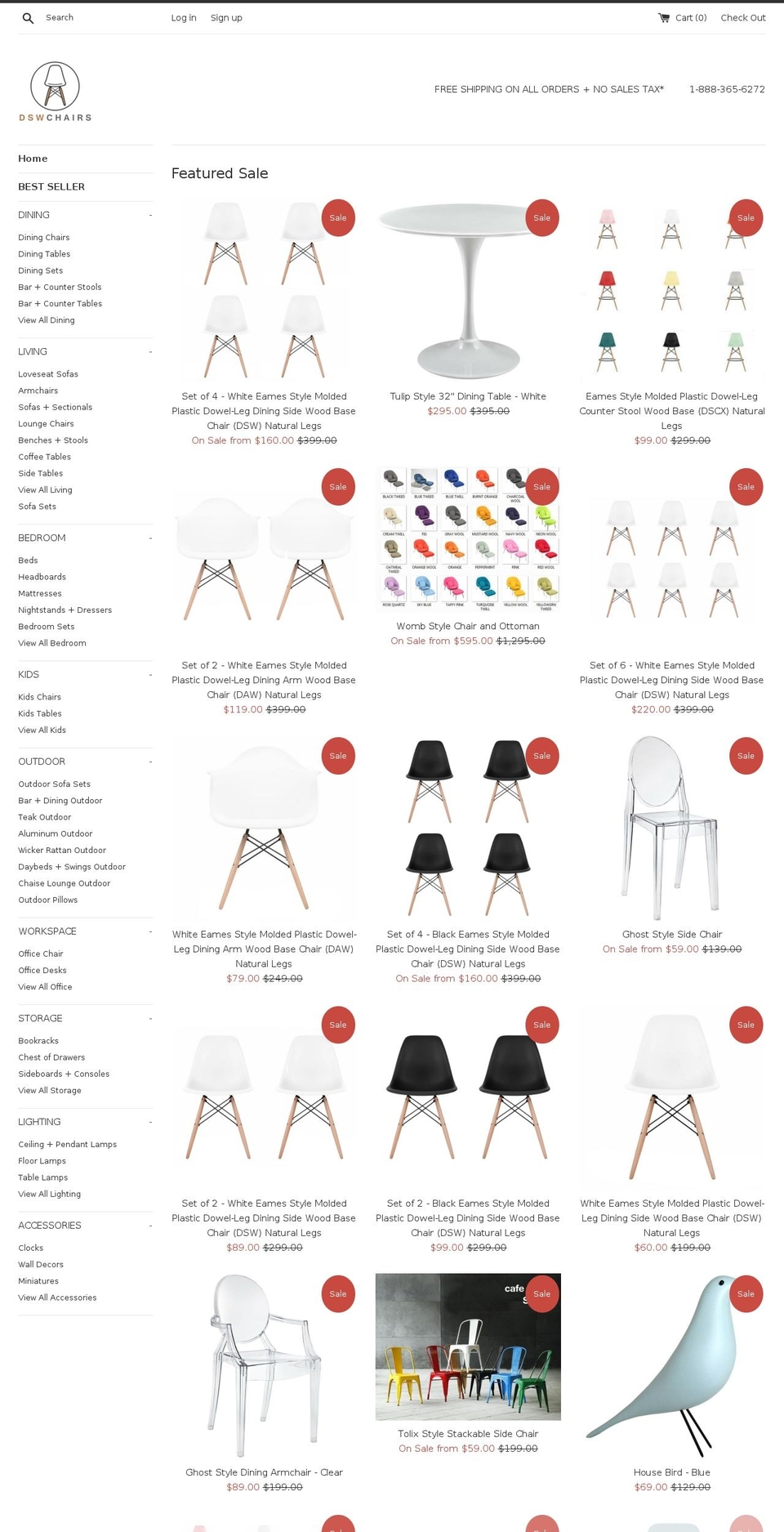 dswchairs.com — Shopify storefront screenshot