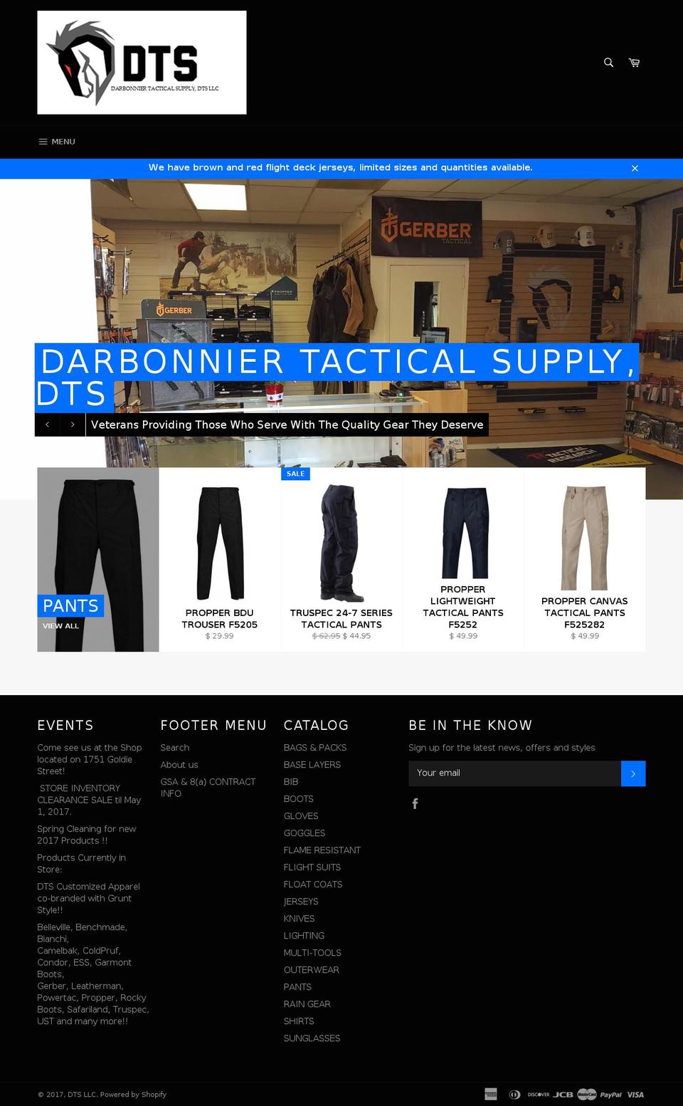 dtacticalsupply.com shopify website screenshot