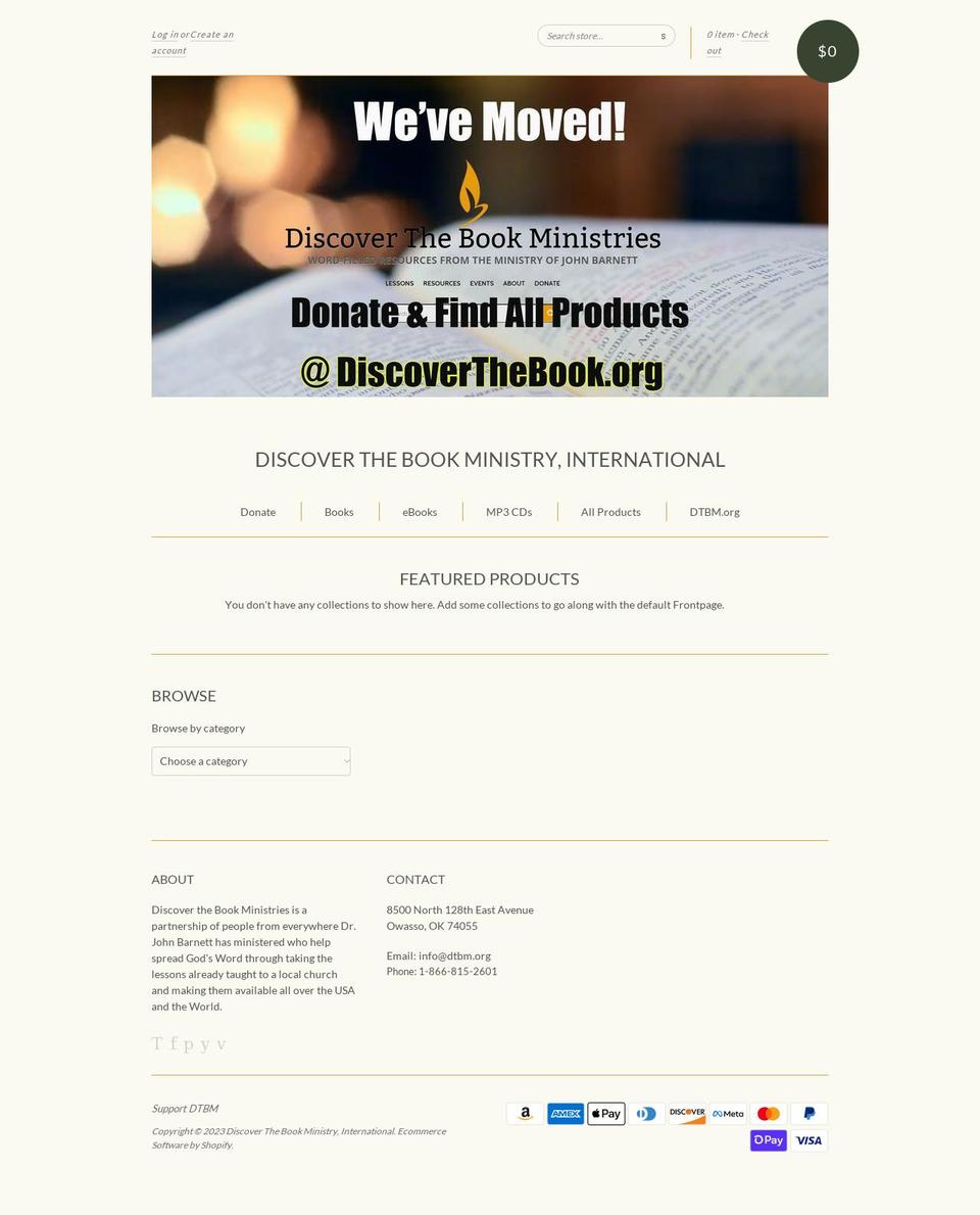 dtbm.myshopify.com shopify website screenshot