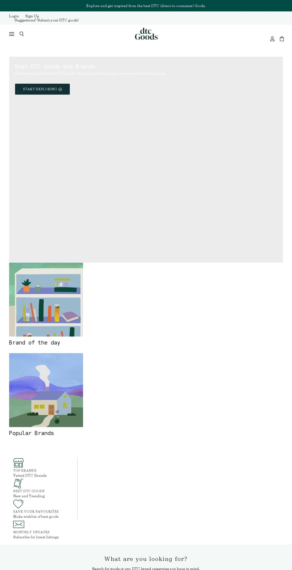 dtcgoods.com shopify website screenshot