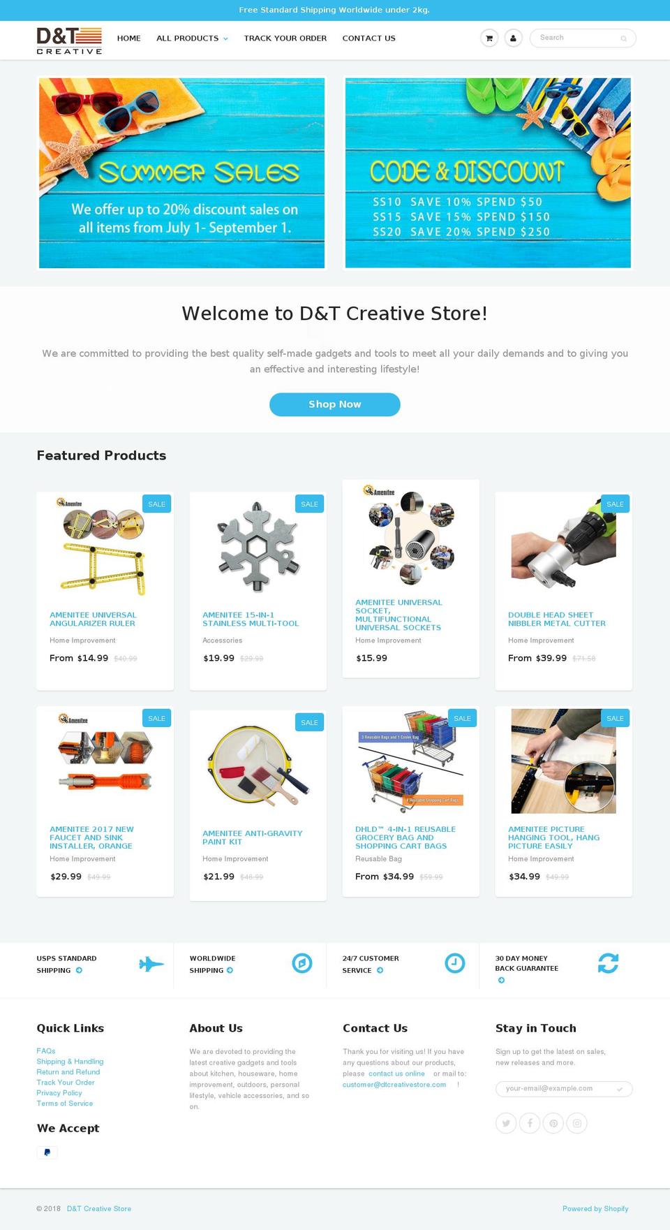 dtcreativestore.com shopify website screenshot
