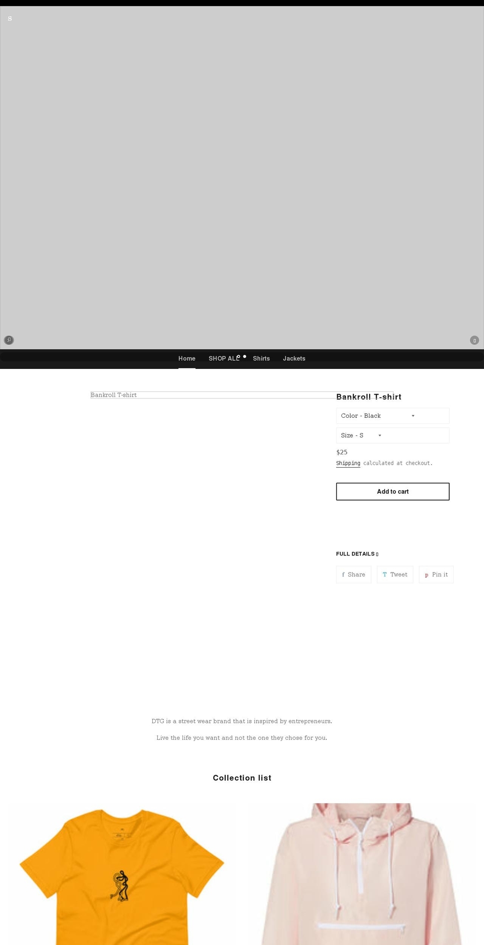 dtgapp.store shopify website screenshot