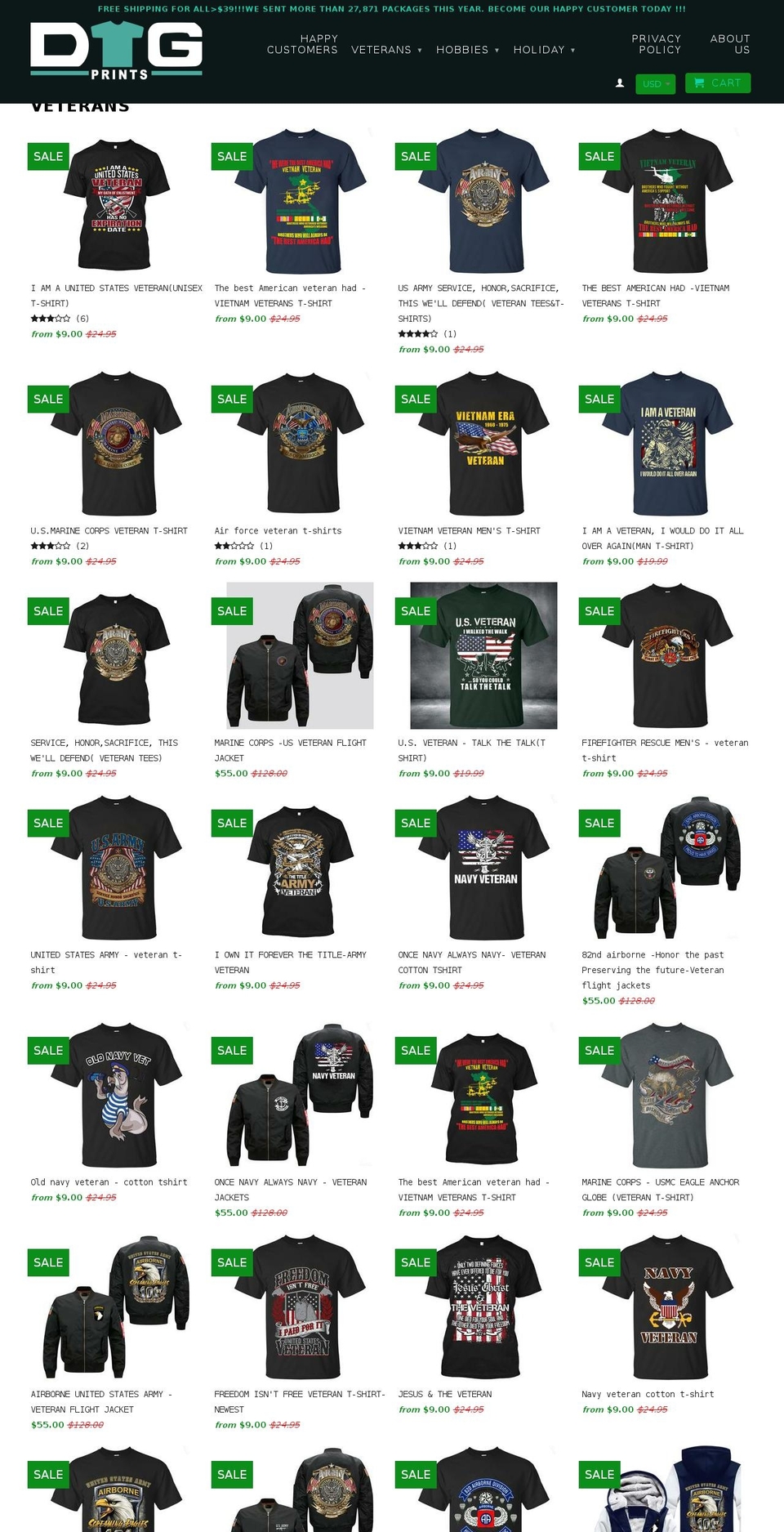 dtgprints.net shopify website screenshot