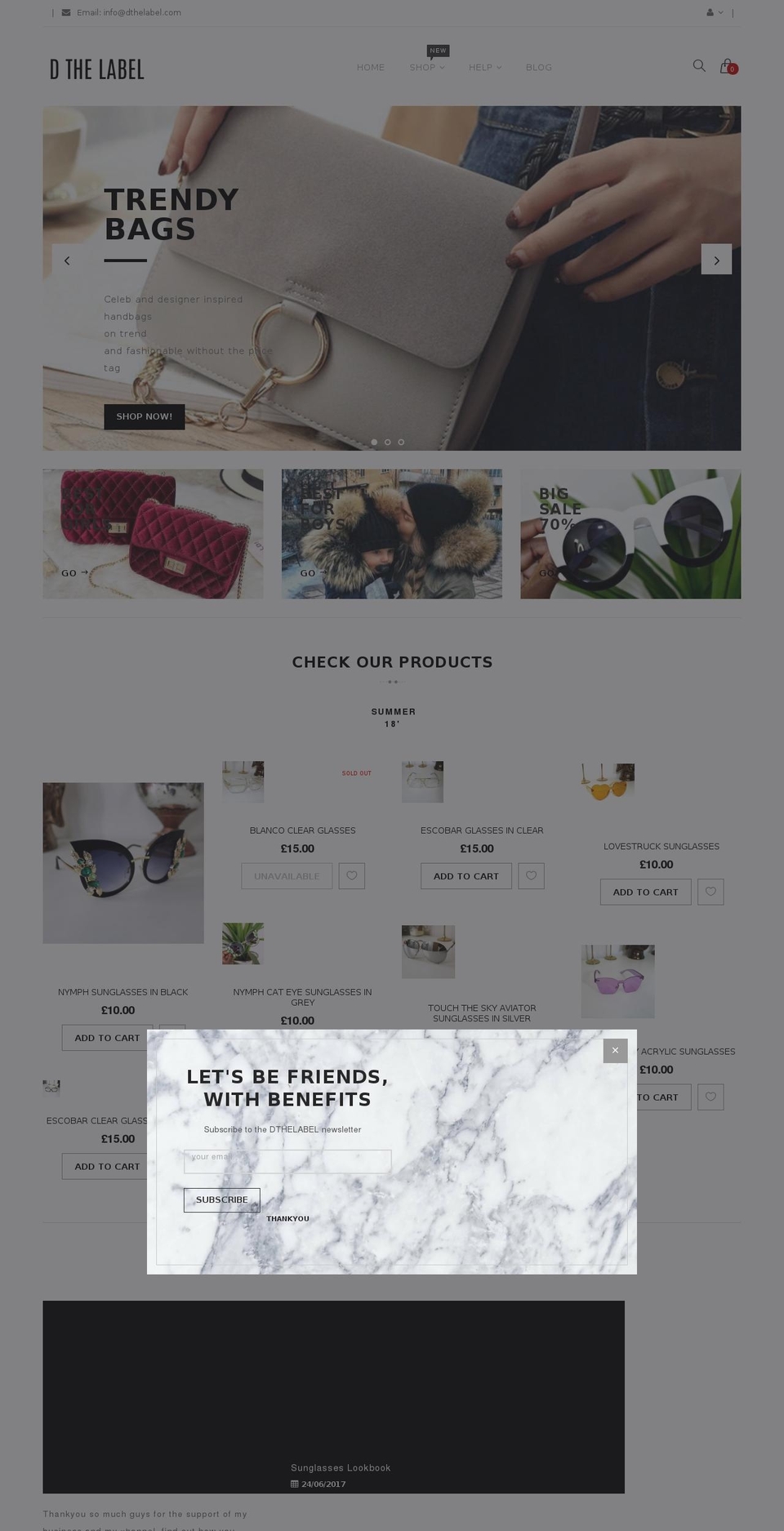 dthelabel.com — Shopify storefront screenshot