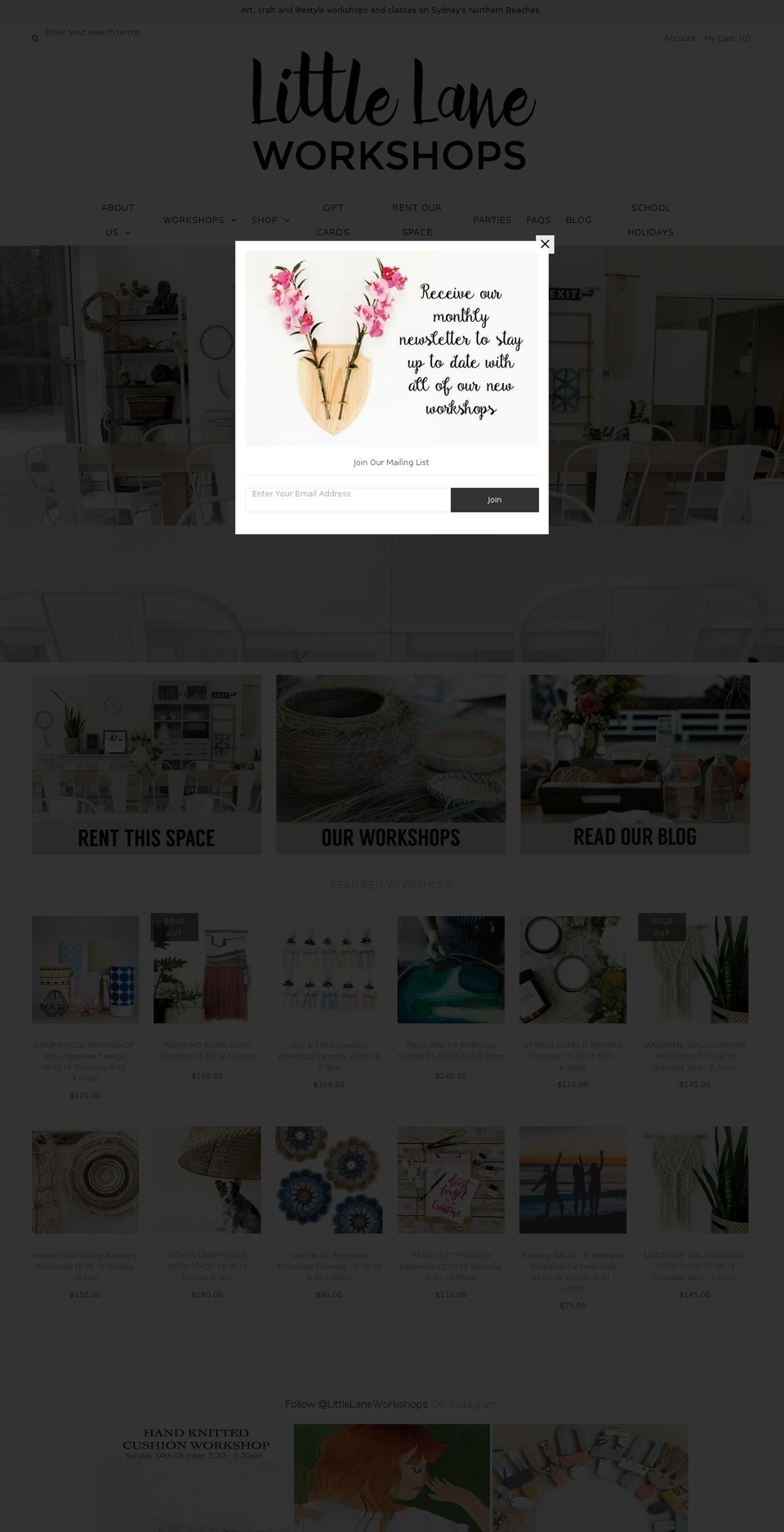dtllworkshops.com.au shopify website screenshot