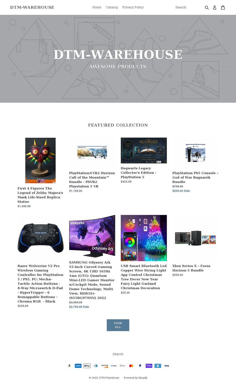 dtm-warehouse.com shopify website screenshot
