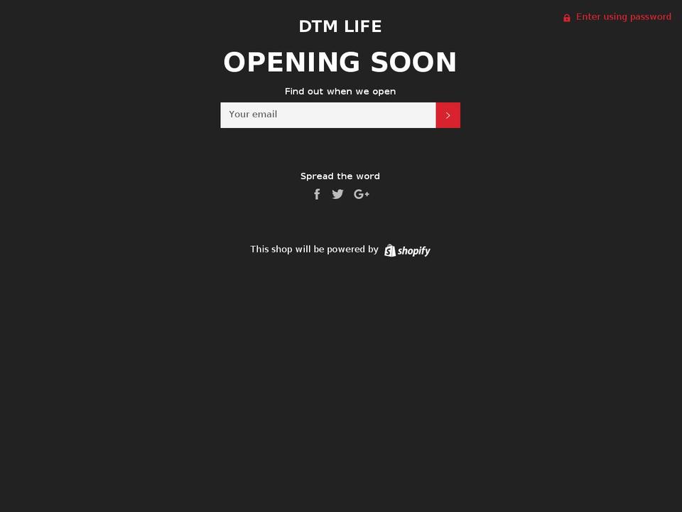 dtmlife.com shopify website screenshot