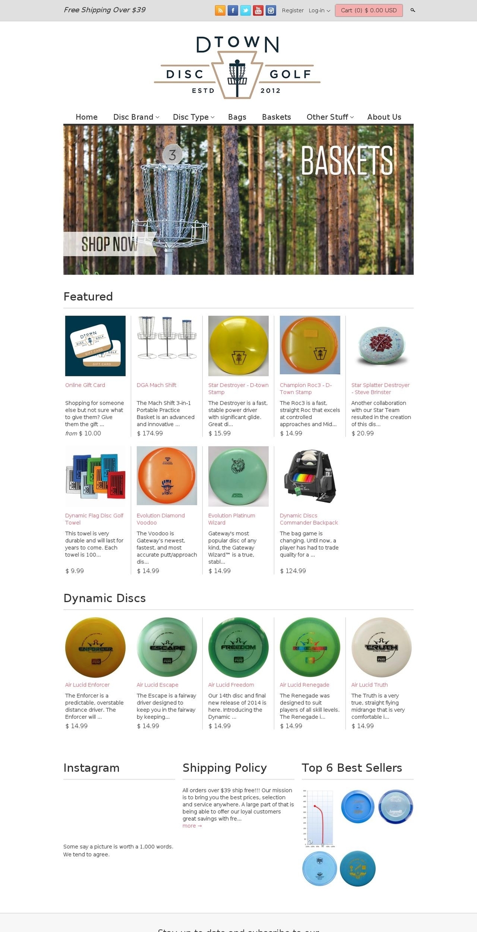 dtowndiscs.com — Shopify storefront screenshot