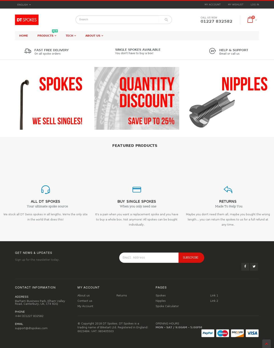 NEW VERSION Shopify theme site example dtspokes.com