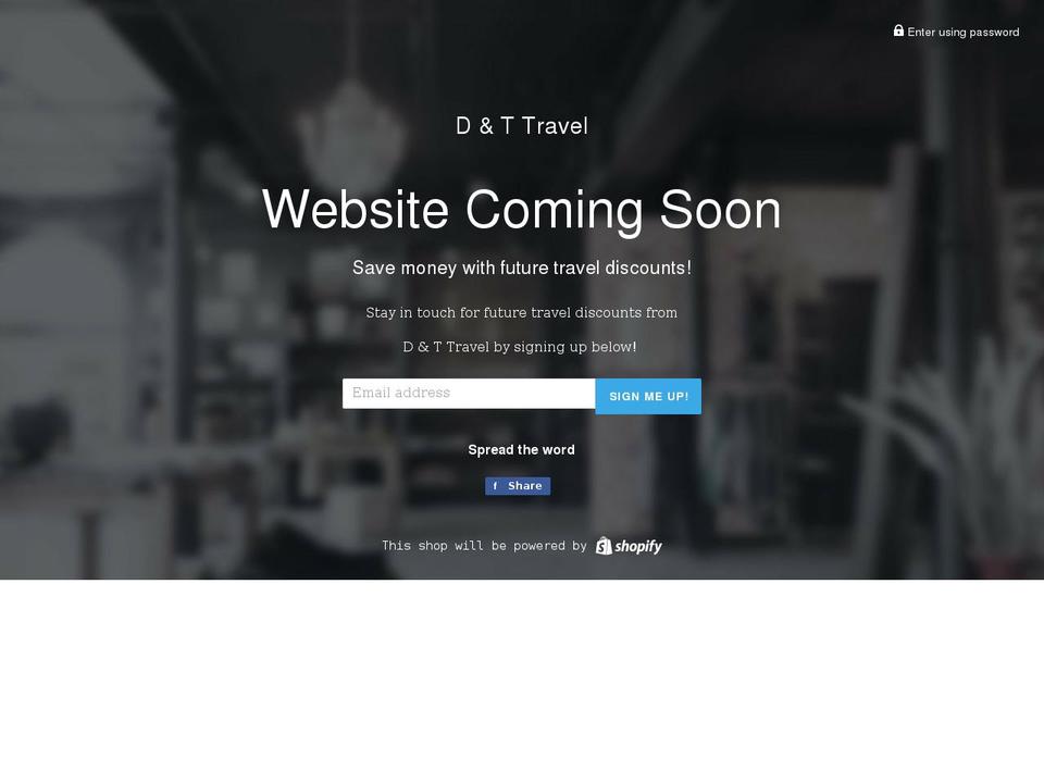 dttravelinc.com shopify website screenshot