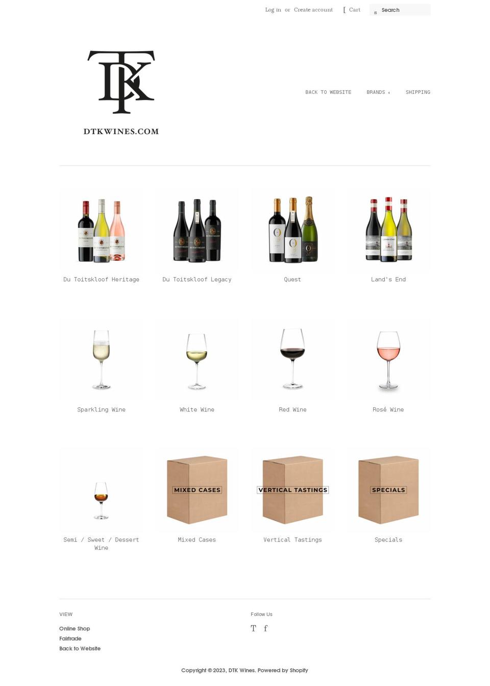 du-toitskloof-wines.myshopify.com shopify website screenshot