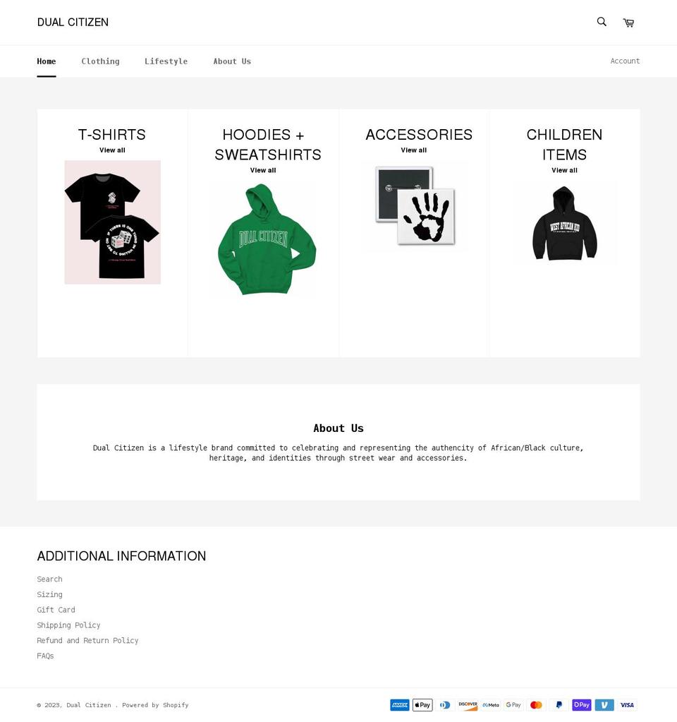 dualcitizenco.com shopify website screenshot