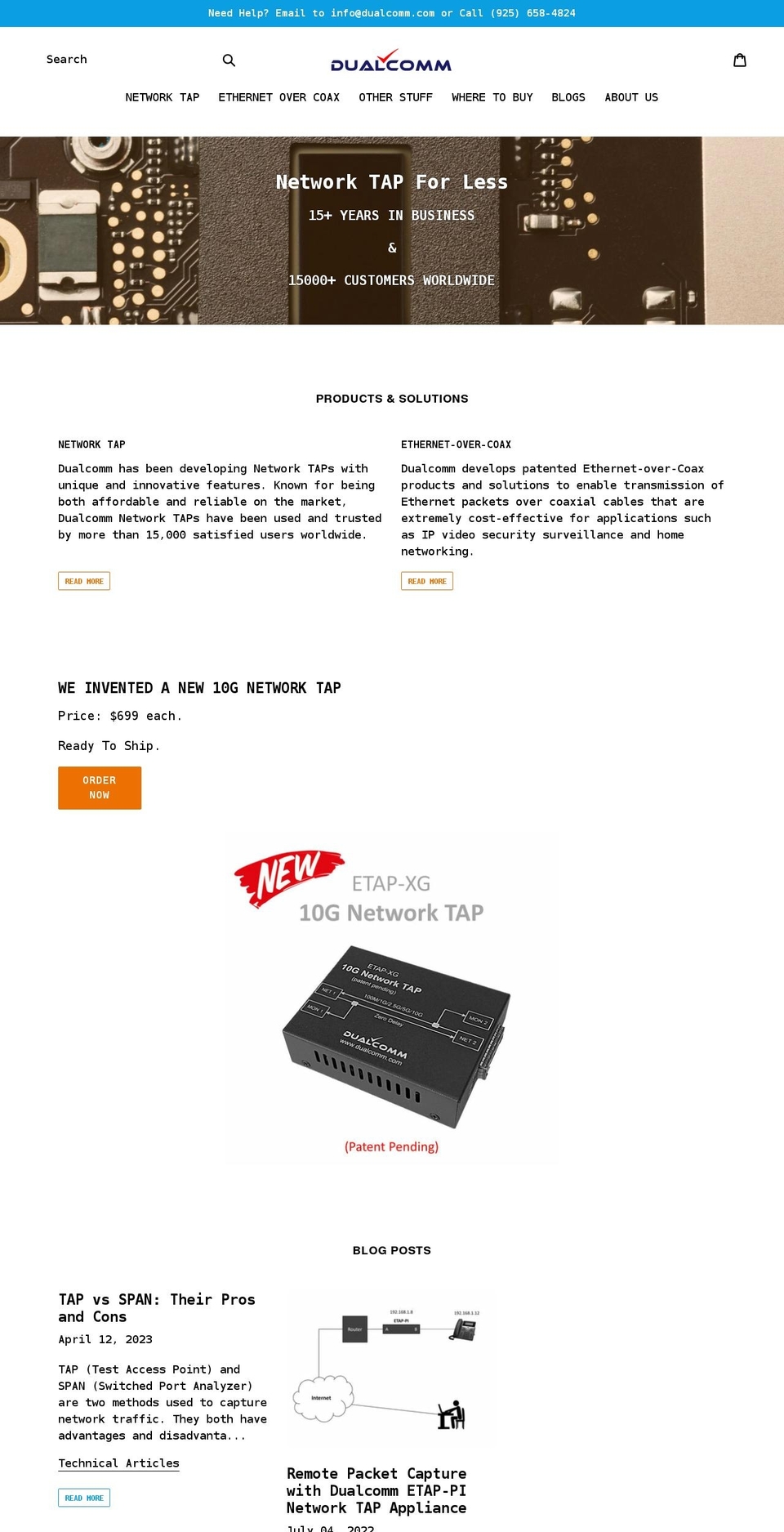 dualcomm.com shopify website screenshot