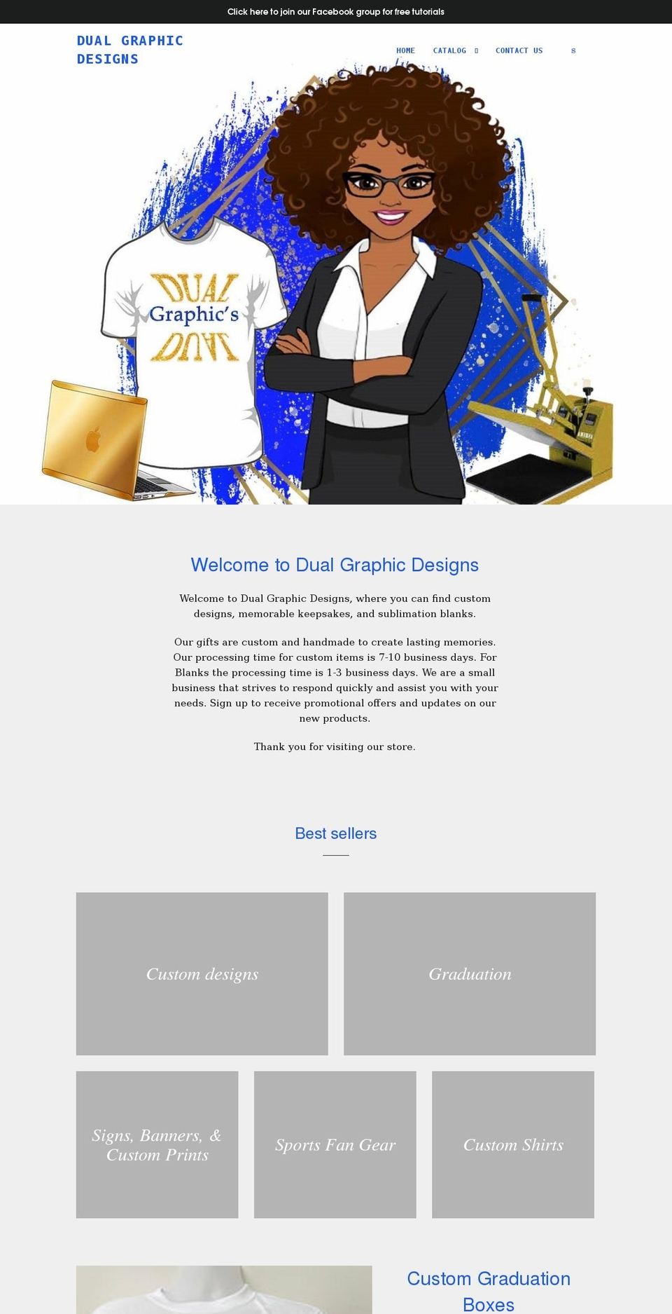 dualgraphicdesigns.com shopify website screenshot