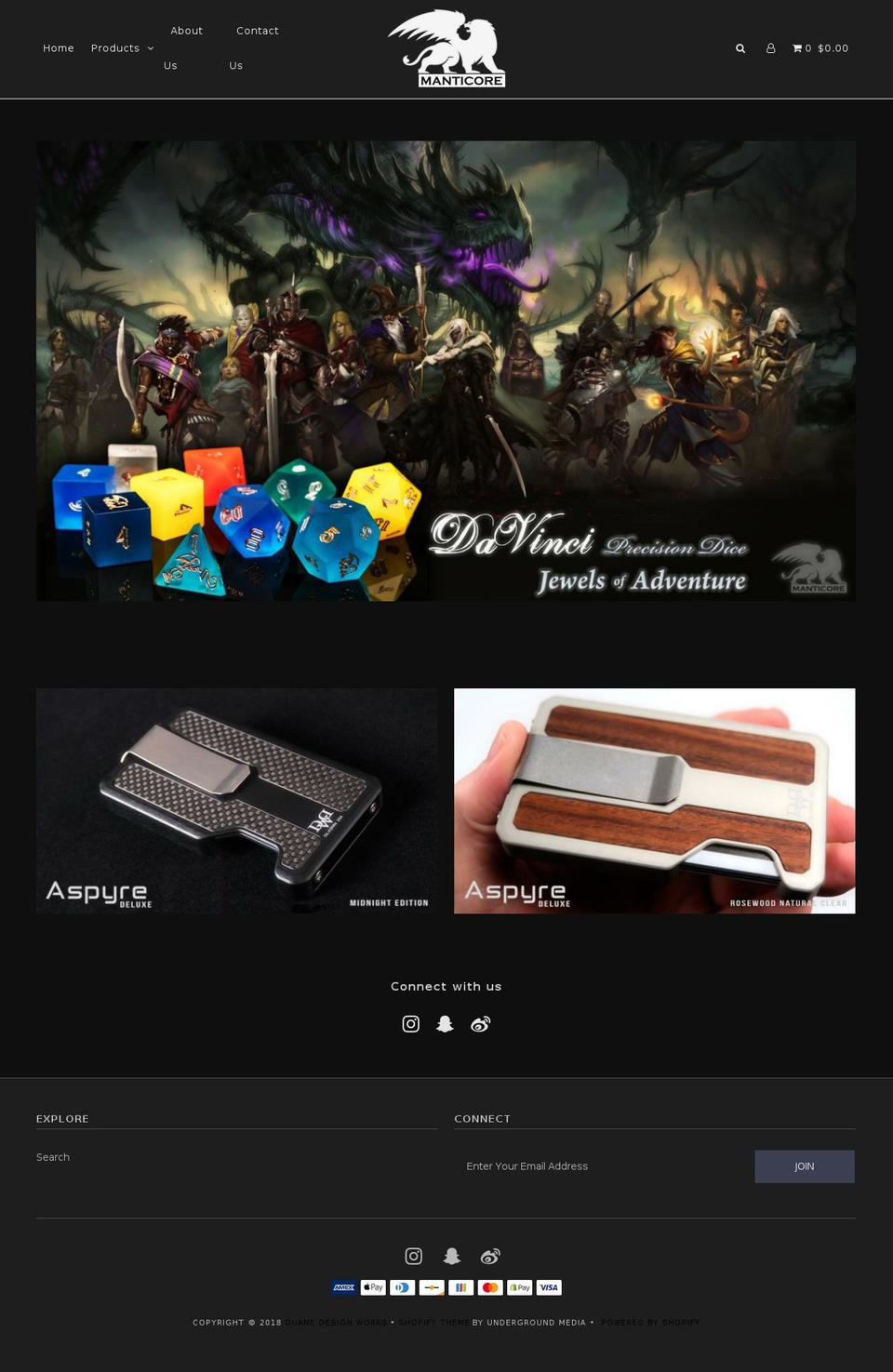 duanedesignworks.com — Shopify storefront screenshot