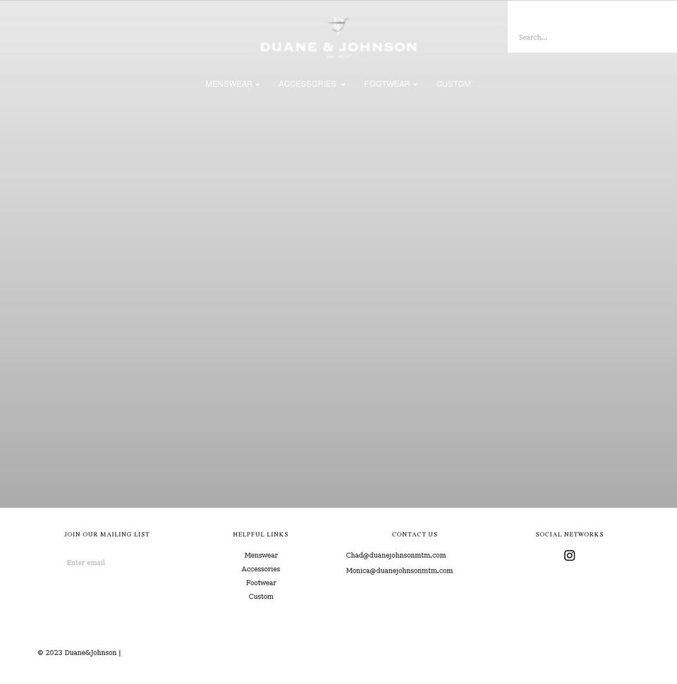 duanejohnsonmtm.com — Shopify storefront screenshot