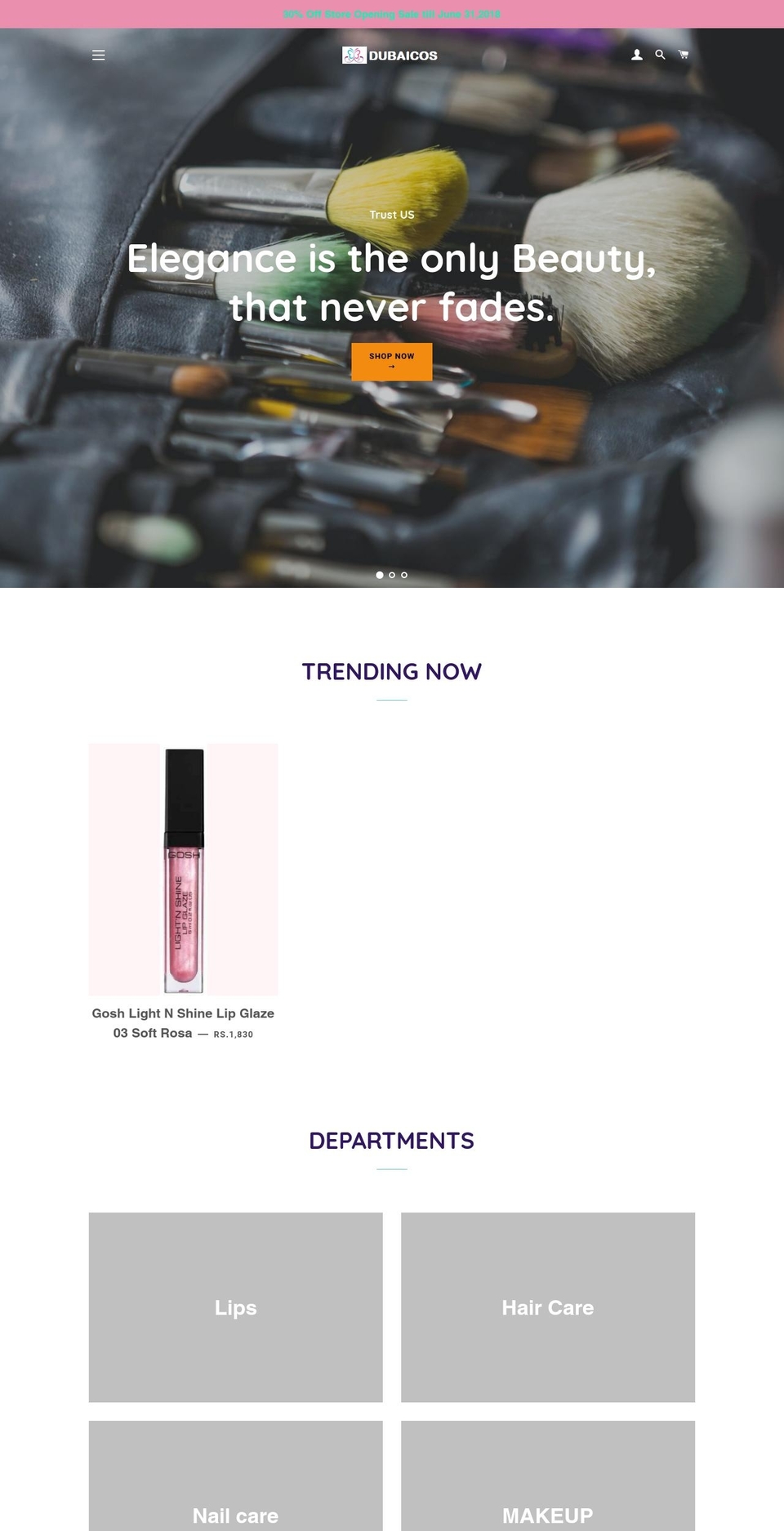 dubaicos.com shopify website screenshot