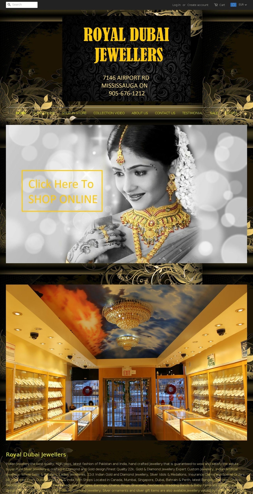 dubaijewellers.co shopify website screenshot