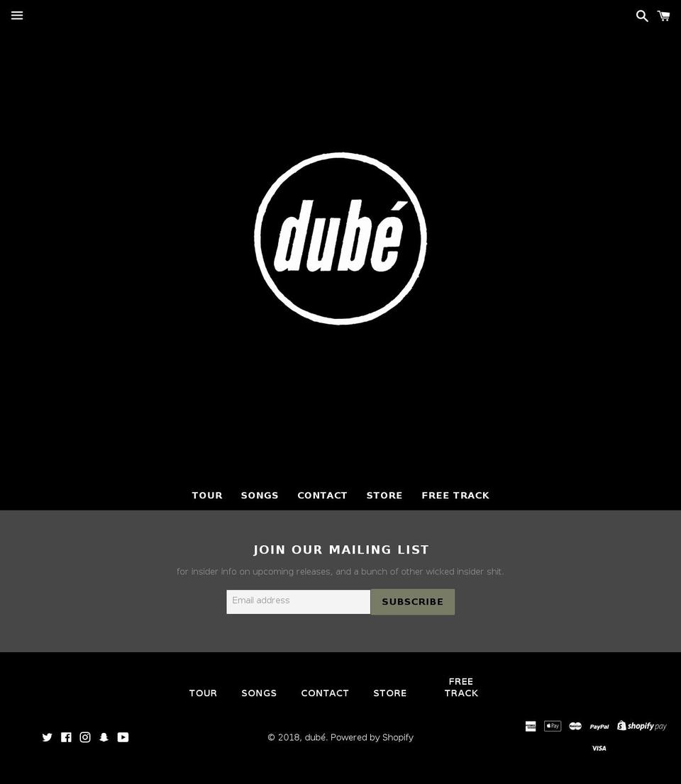 dubeofficial.com — Shopify storefront screenshot