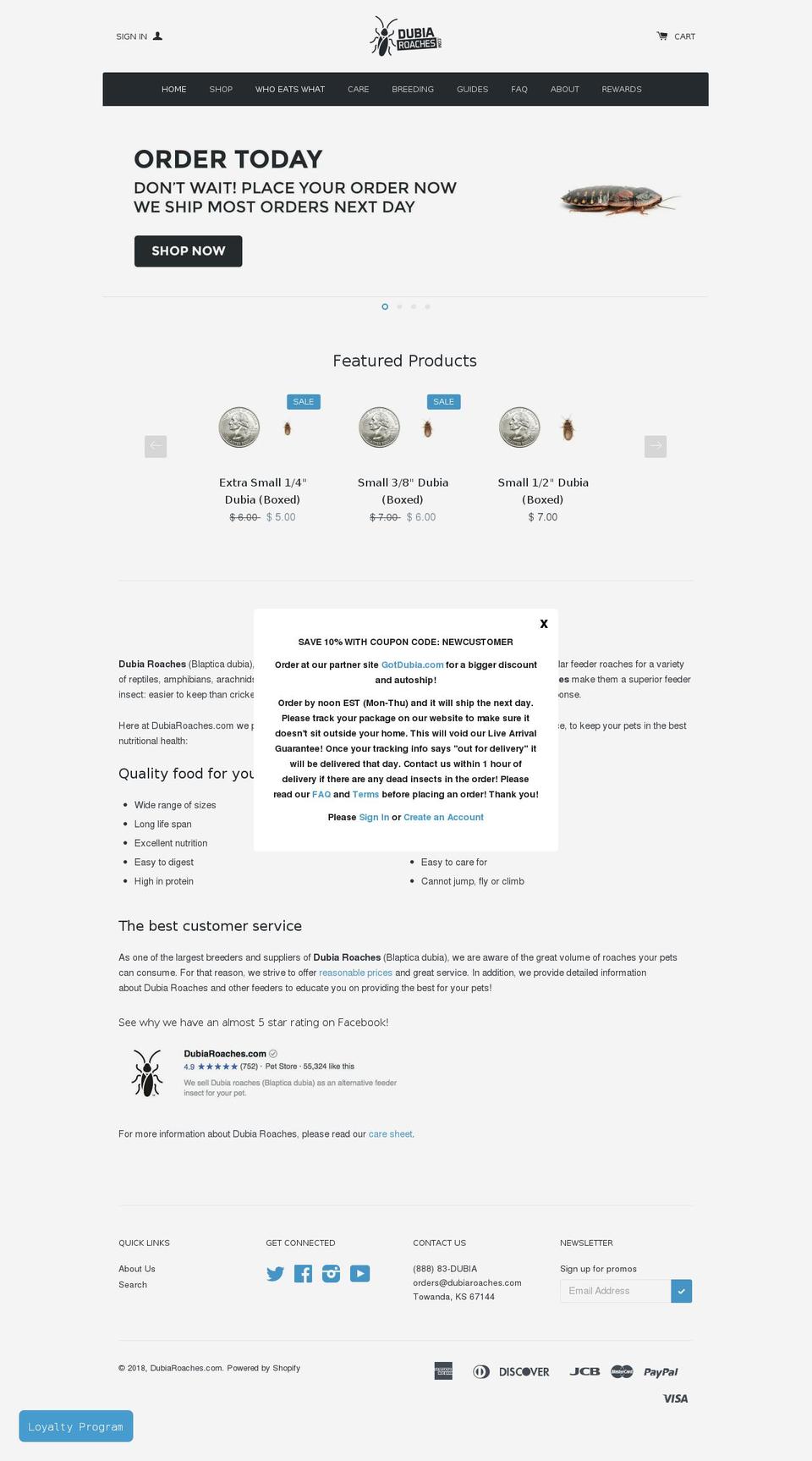 dubiarocahes.com — Shopify storefront screenshot