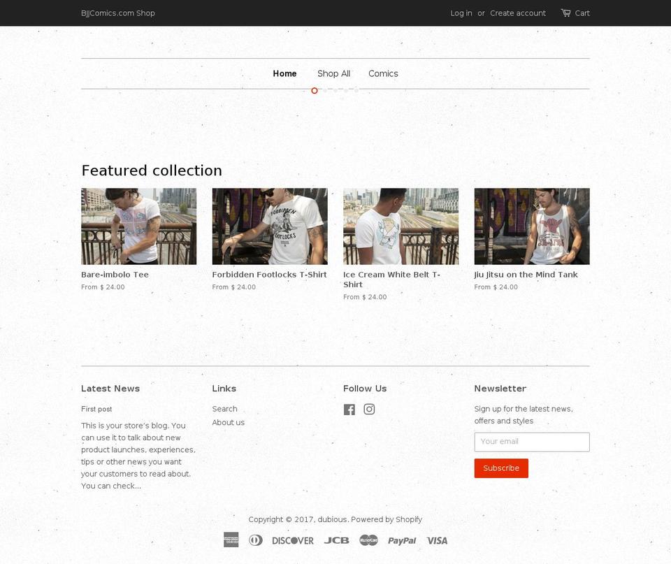 dubiousdom.com shopify website screenshot