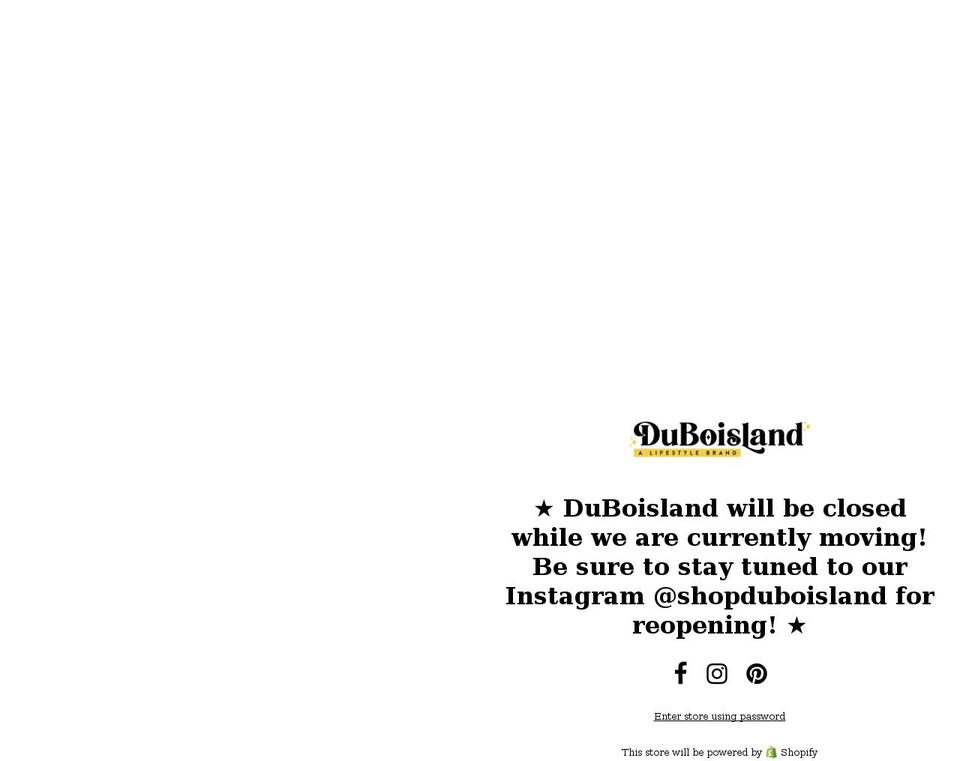 infinit Shopify theme site example duboisland.com
