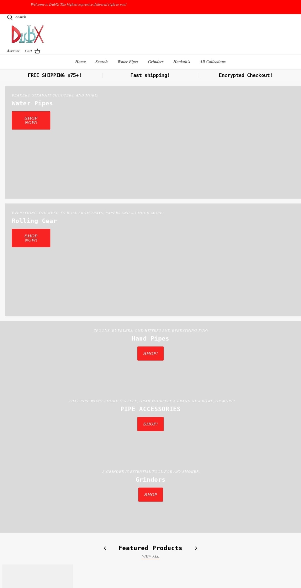 dubx.shop shopify website screenshot