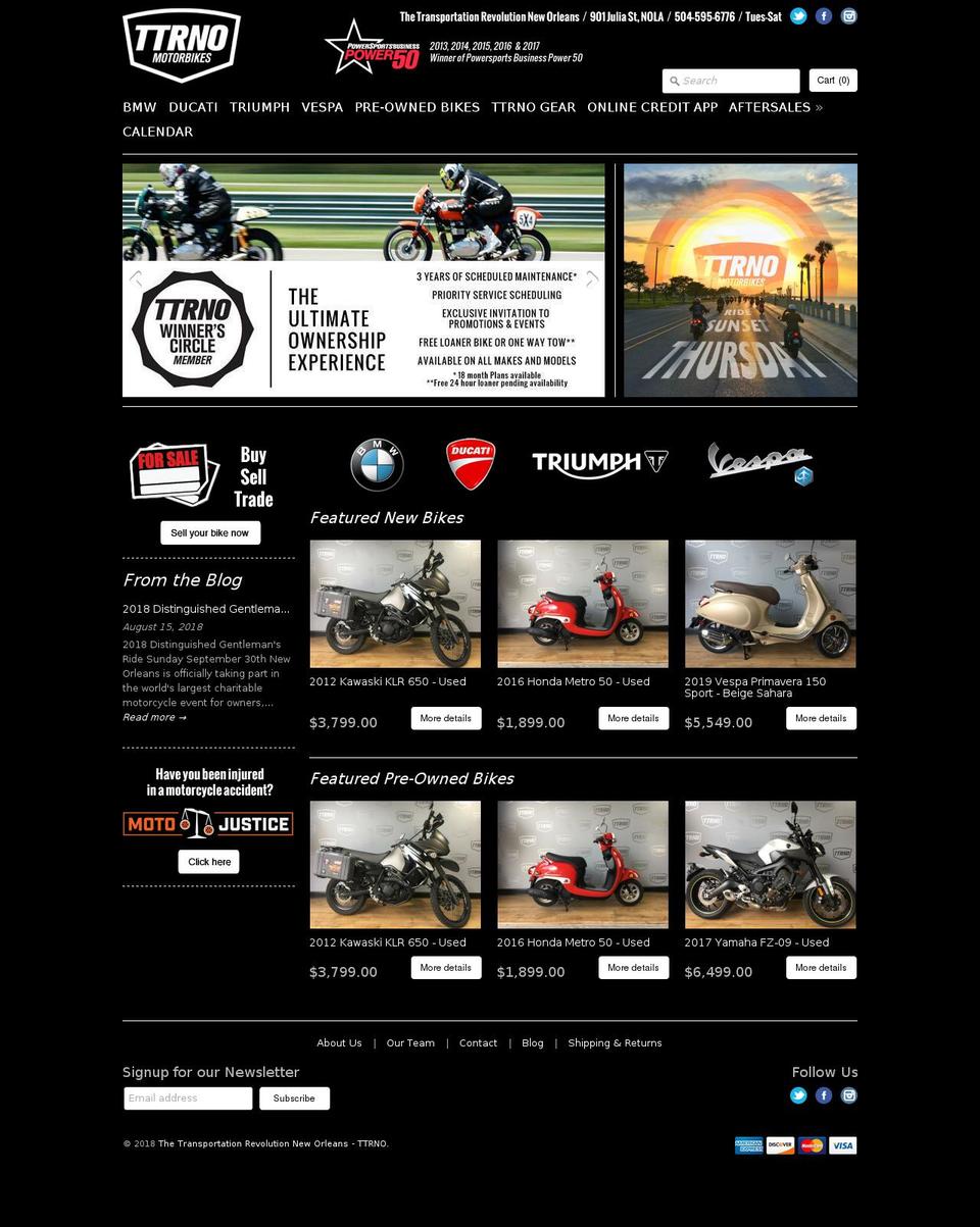 ducatineworleans.com — Shopify storefront screenshot