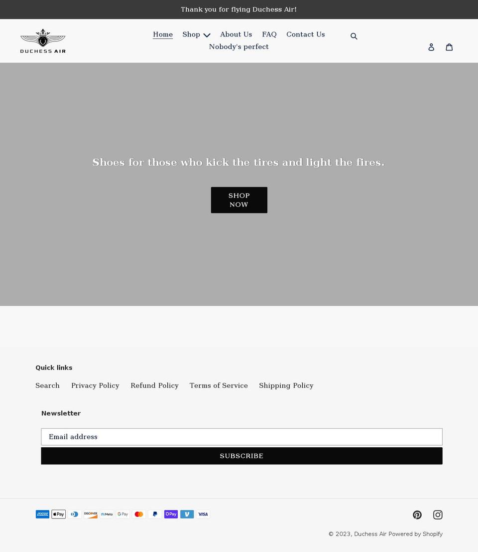duchess-air.com shopify website screenshot
