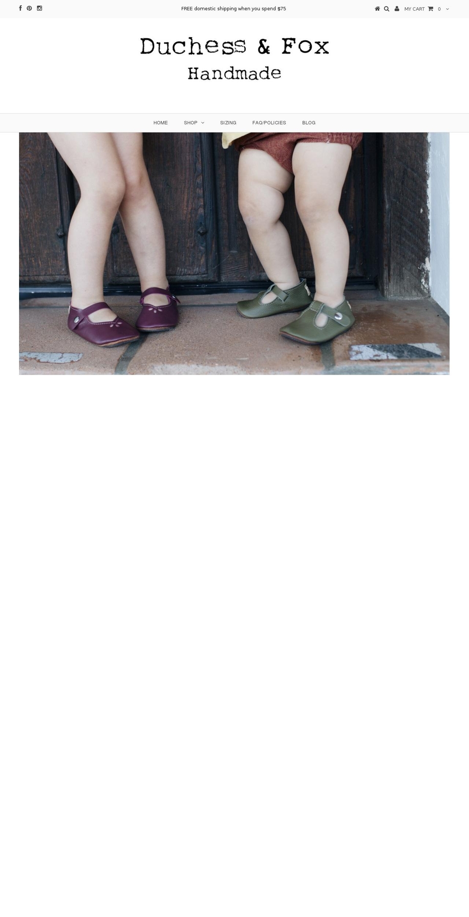 duchessandfox.com — Shopify storefront screenshot