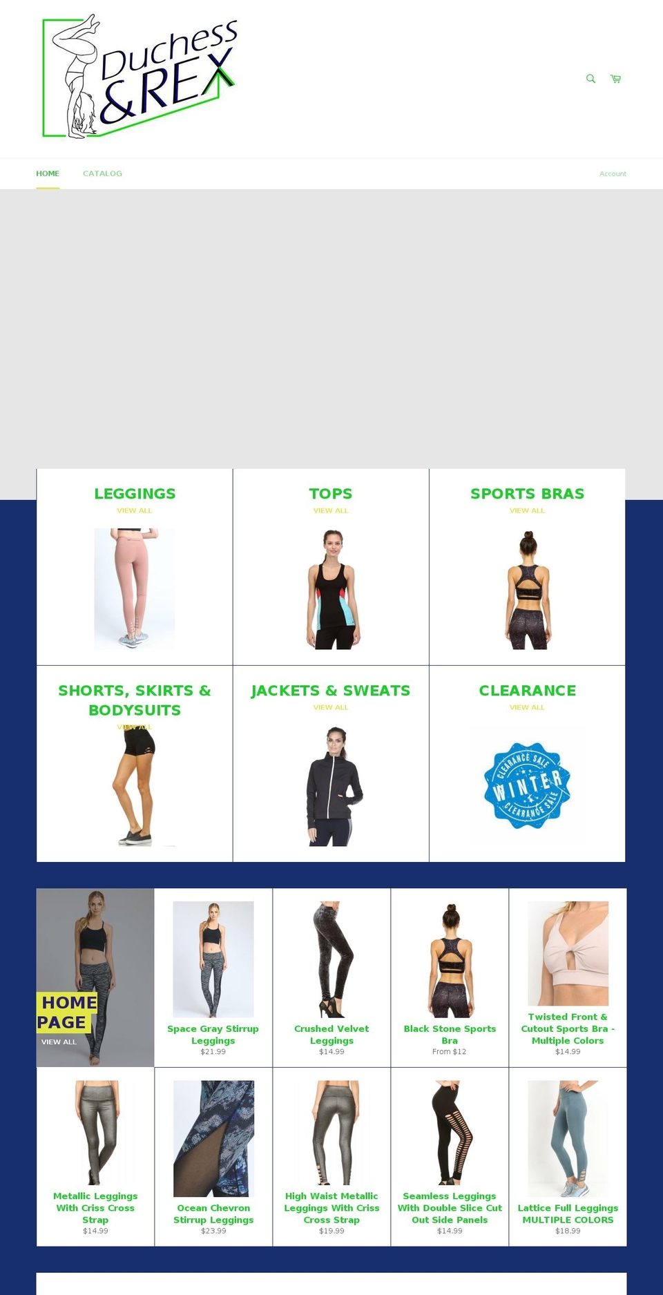 duchessandrex.com — Shopify storefront screenshot