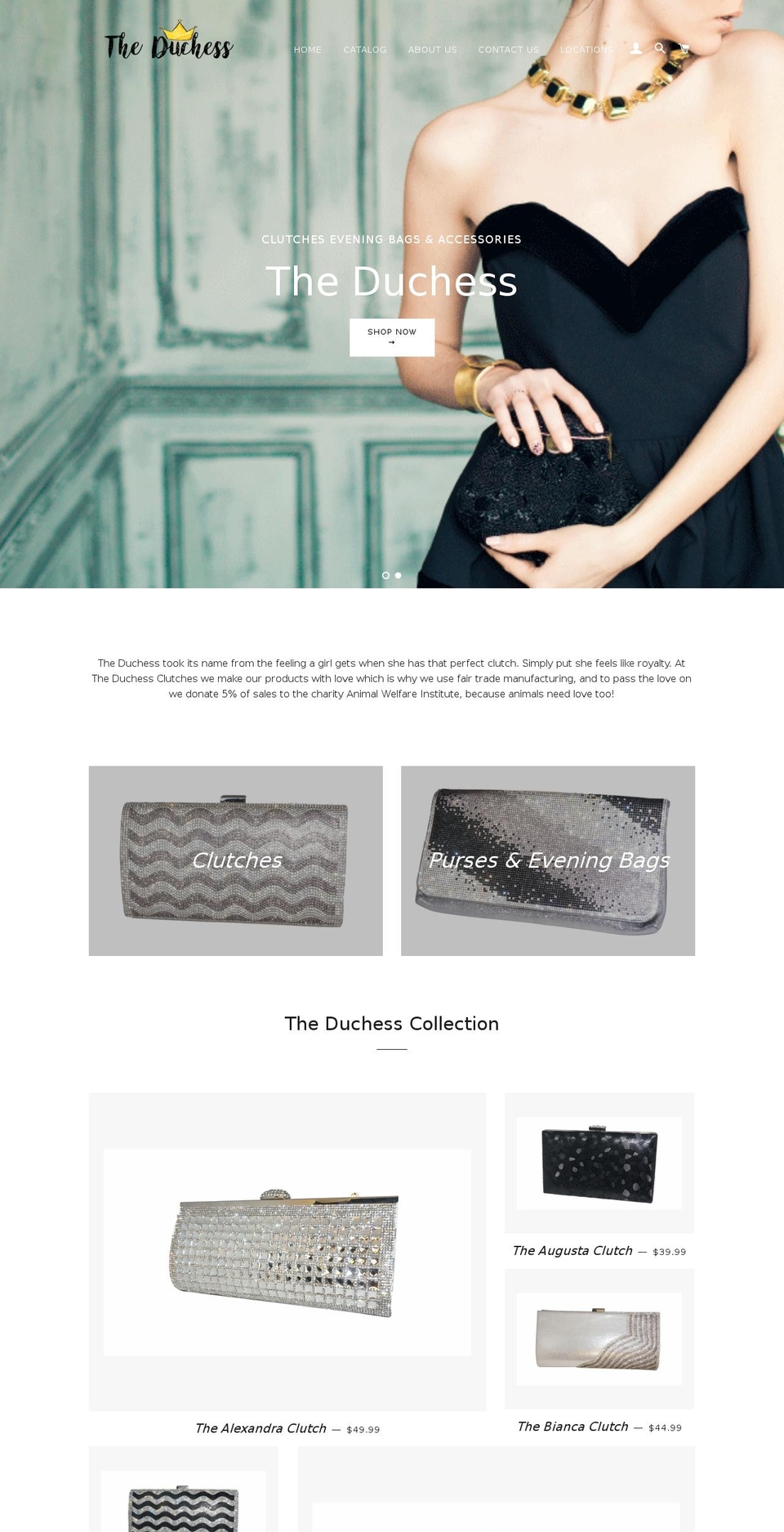 duchessclutches.com shopify website screenshot